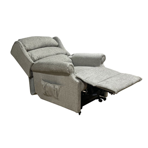 Gray recliner chair on a white background