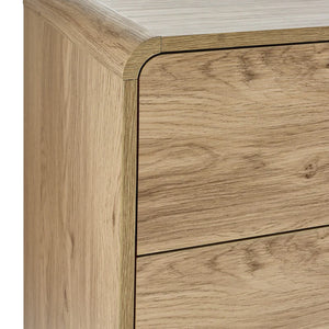 Close-up of a wooden cabinet with a light finish on a white background