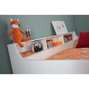 Juno white cabin bed shelf detail