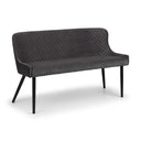 Black quilted sofa on a white background