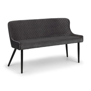 Black quilted sofa on a white background