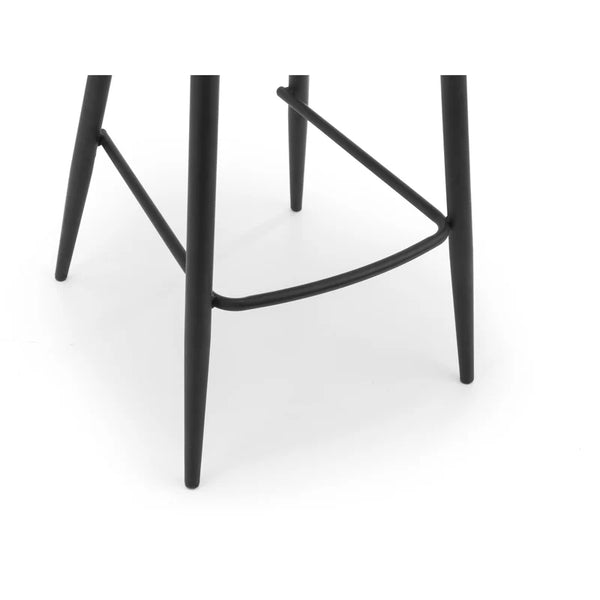 Black metal stool legs on a white background