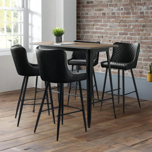 Lancaster black faux leather bar stool roomshot