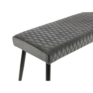 Gray quilted bench on a white background