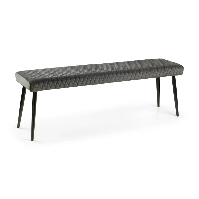 Grey bench with cushion on a white background