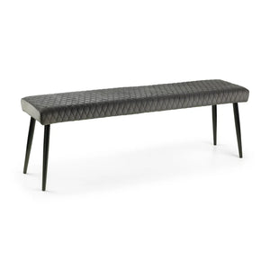 Grey bench with cushion on a white background