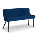 Blue quilted sofa on a white background