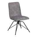 Gray chair with black metal legs on a white background