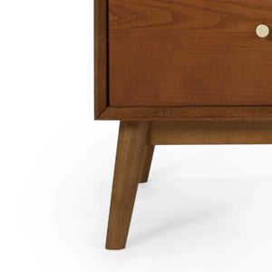 Wooden furniture leg on a white background