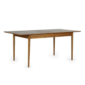 Wooden dining table on a white background