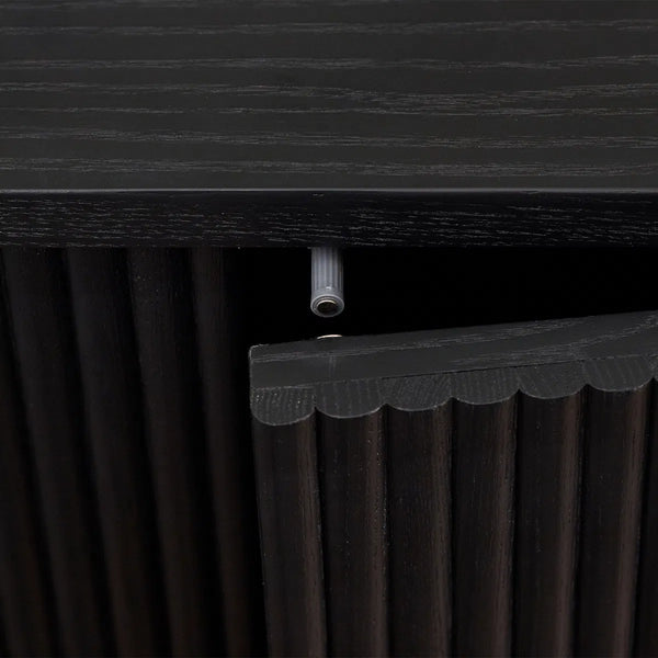 Lulu black fluted sideboard door detail