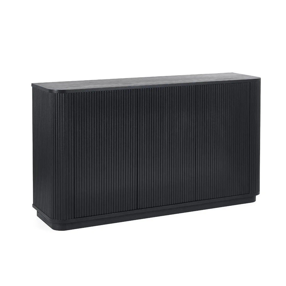 Black rectangular sideboard on a white background