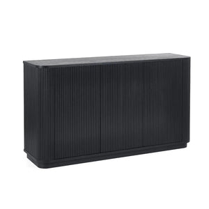 Black rectangular sideboard on a white background