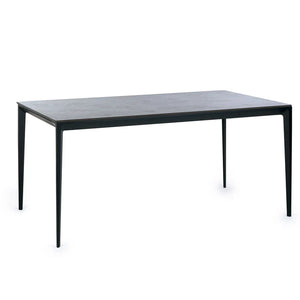 Rectangular table with a black frame on a white background