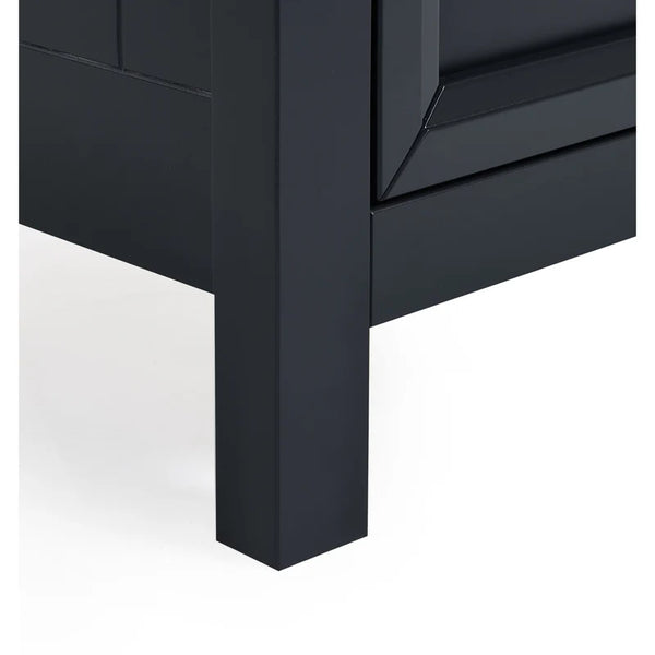 Black furniture leg on a white background