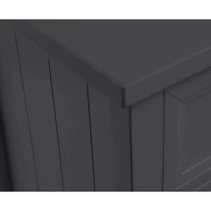 Dark gray cabinet with decorative paneling