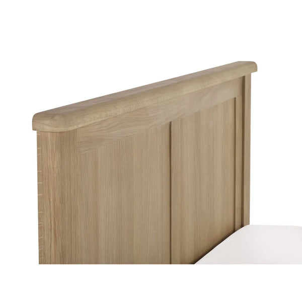 Wooden headboard on a white background