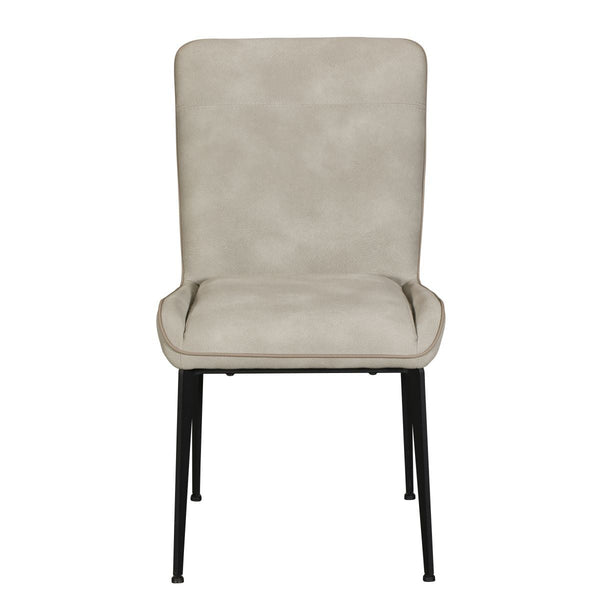 Beige chair with black legs on a white background