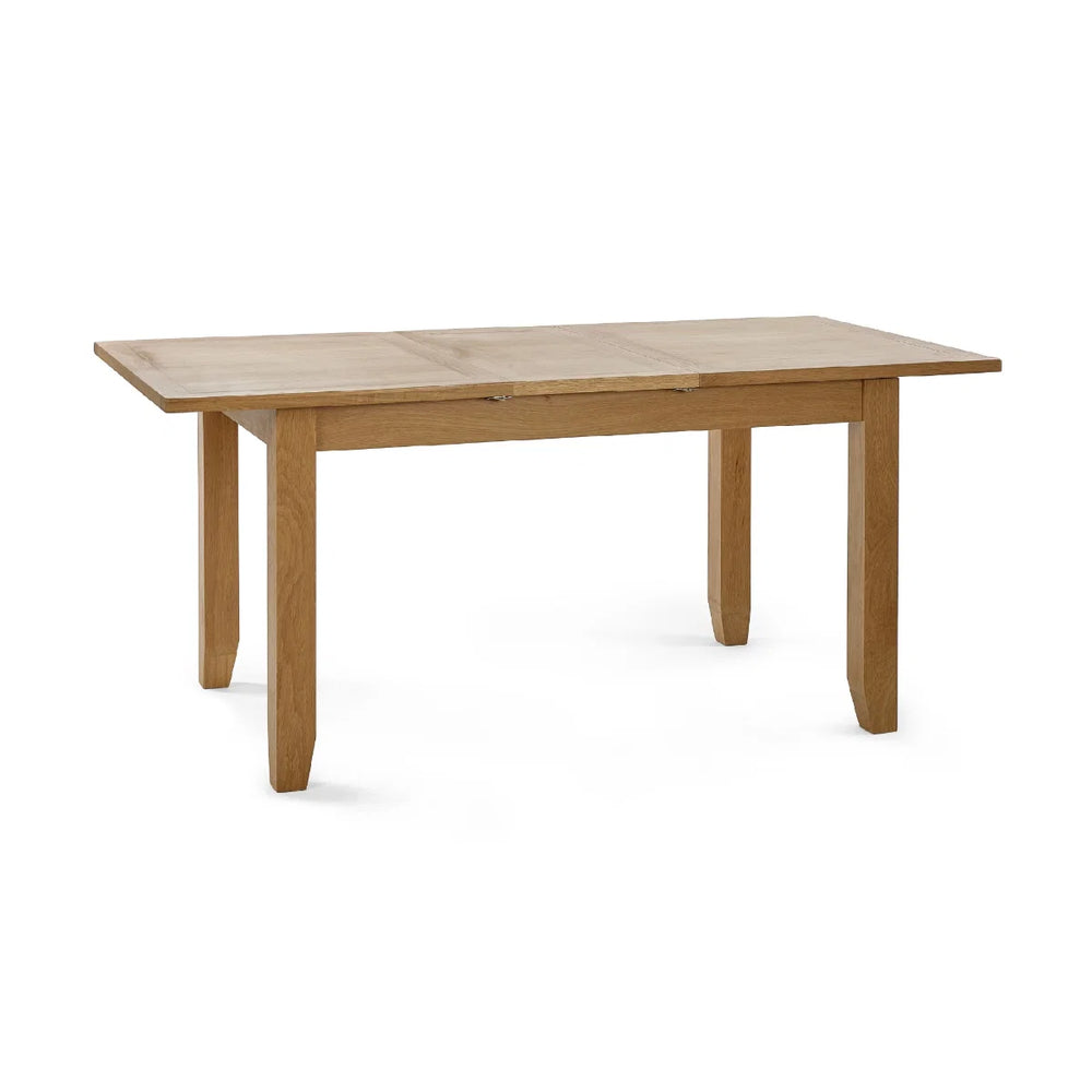 Wooden dining table on a white background