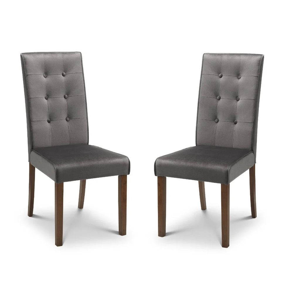 grey dining chairs on a white background