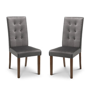 grey dining chairs on a white background