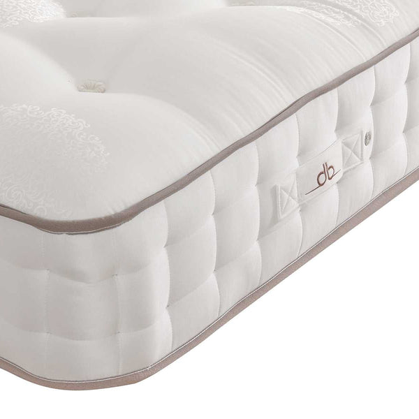 White mattress with gray border on a white background