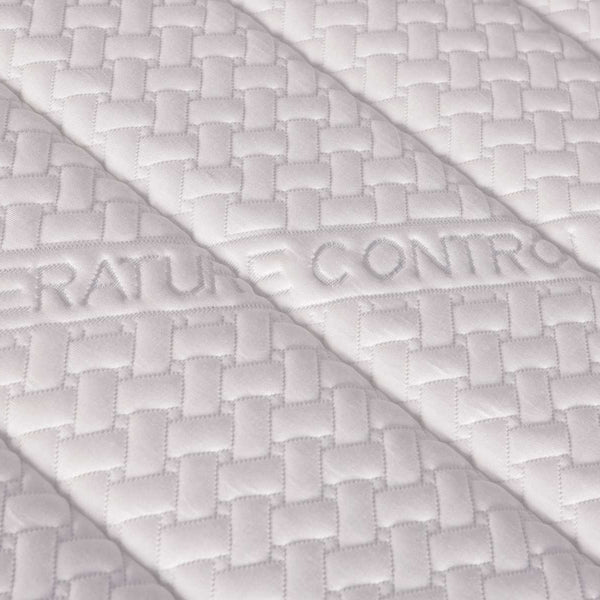 Textured mattress surface with 'PERFECT TEMP' branding.
