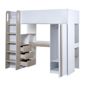 Oscar high sleeper drawer detail white background