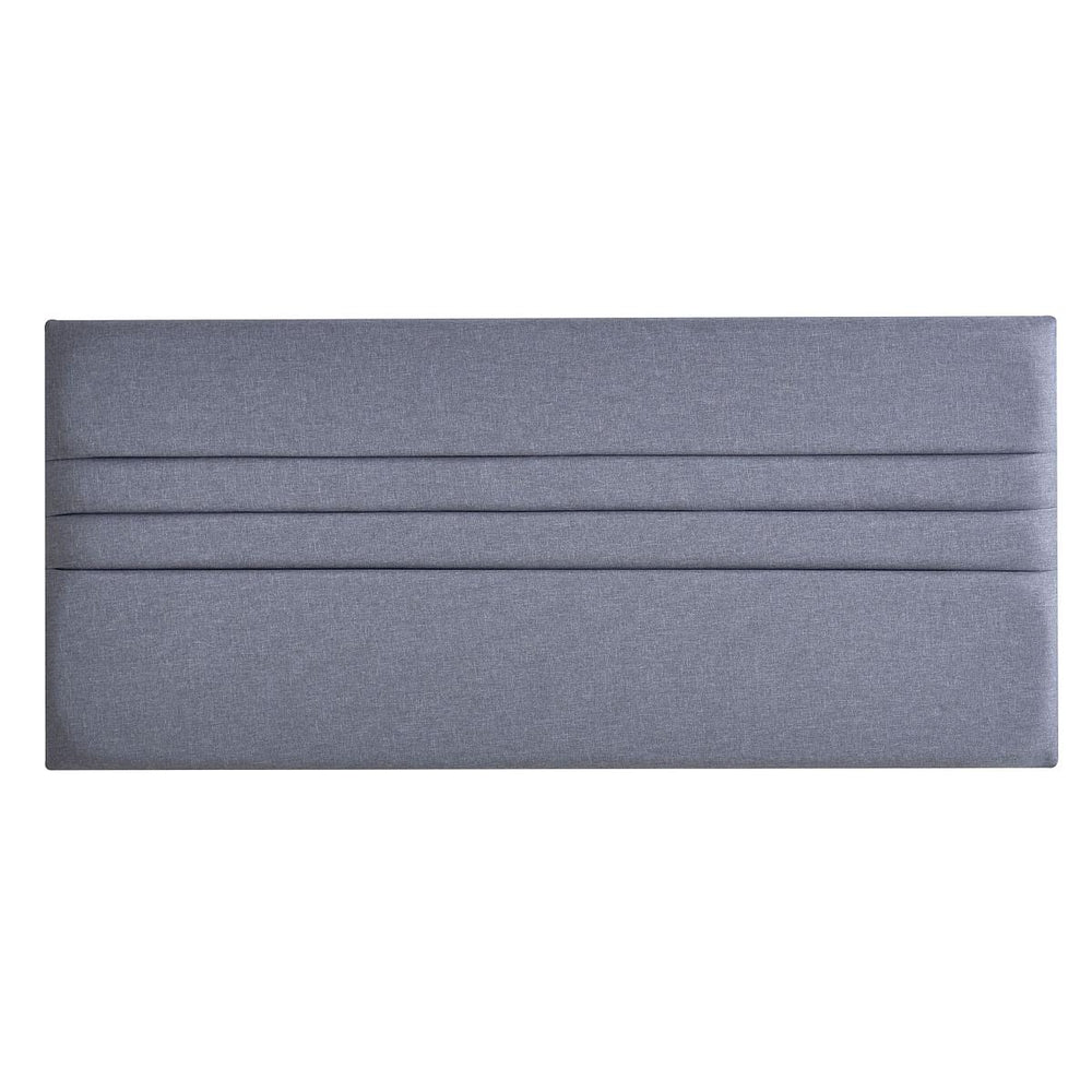 Gray fabric headboard on a white background