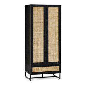 Paignton 1 drawer black  wardrobe white background