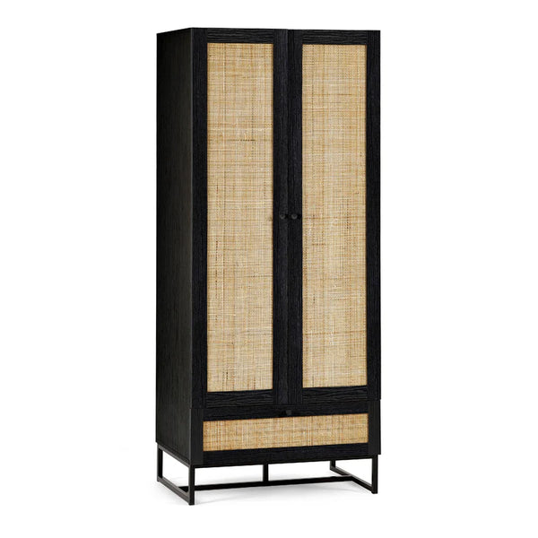 Paignton 1 drawer black  wardrobe white background