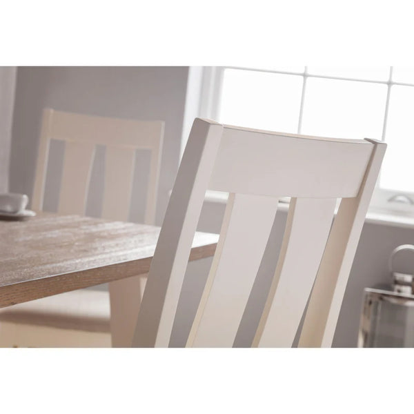 Dining table with chairs in a bright room