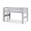 Gray wooden bed frame on a white background