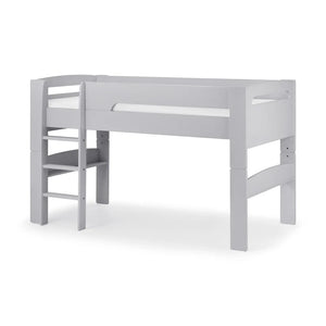 Gray wooden bed frame on a white background