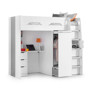 Pritchard white cabin bed on white background