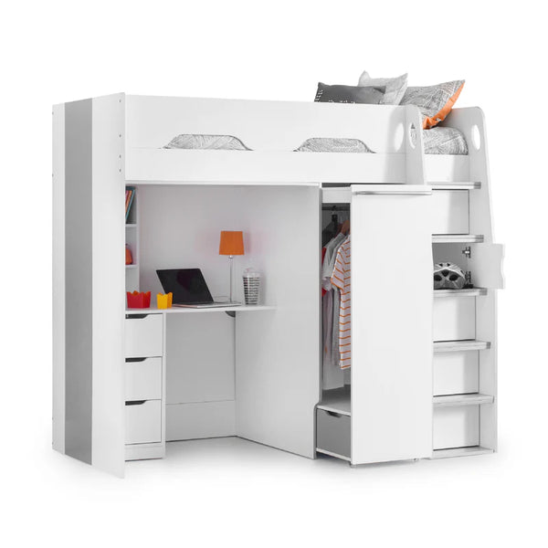 Pritchard white cabin bed on white background