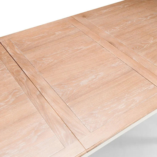 Wooden dining table top on a white background