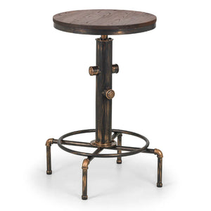Round barstool with metal base on a white background