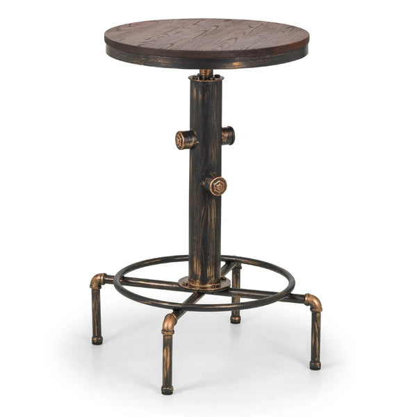 Round barstool with metal base on a white background
