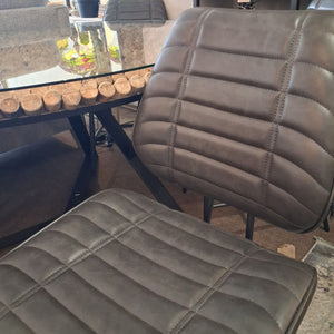 Ex-Display Round Glass Top Cork Table + 4 Chairs