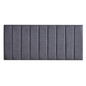 Vertically striped headboard om a white background
