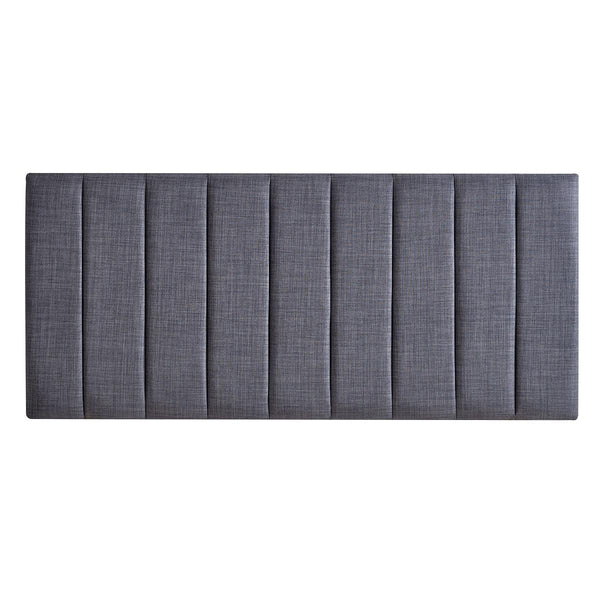 Vertically striped headboard om a white background