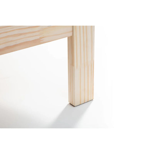 Wooden table leg on a white background