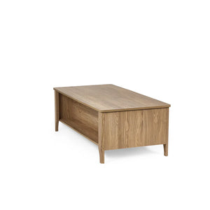 Wooden coffee table on a white background