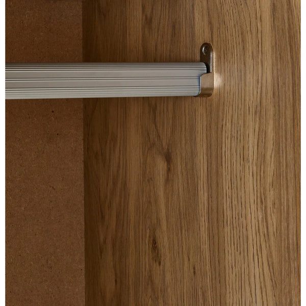 Wooden cabinet with a metal handle