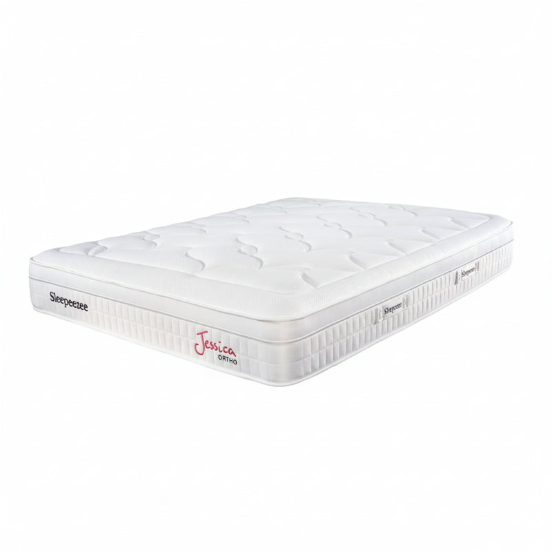 White mattress with 'Jessica Ortho' branding on a white background