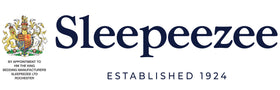 Sleepeezee logo with a crest on a white background