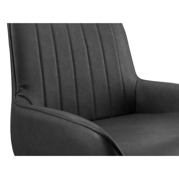 Stirling grey bar stool  close up detail white background