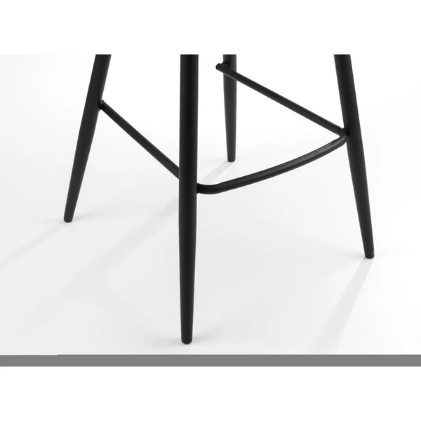 Black metal bar stool legs on a white background