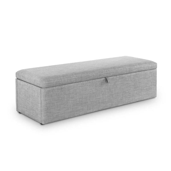 Gray storage bench on a white background